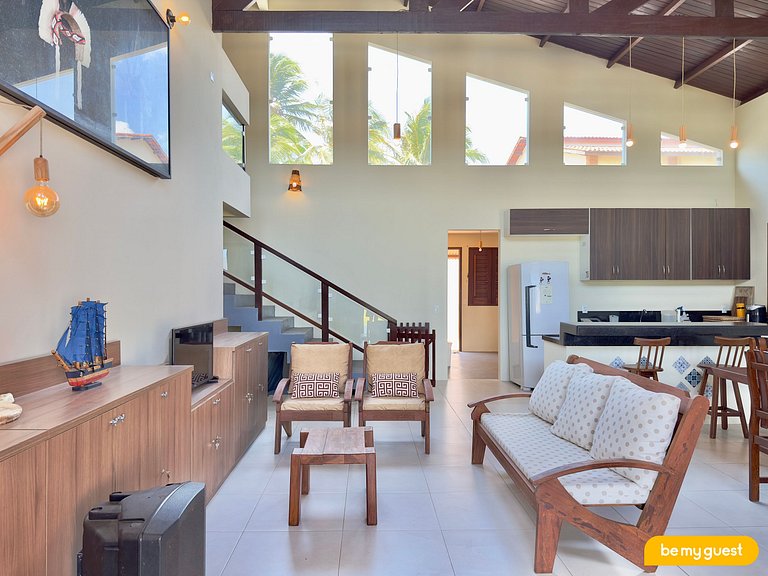 Casa Pé na Areia com Deck e Churrasqueira