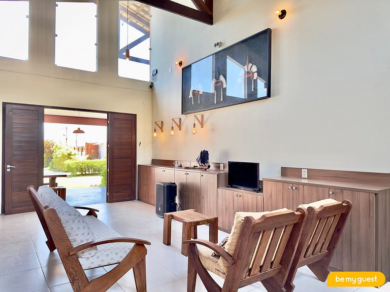 Casa Pé na Areia com Deck e Churrasqueira