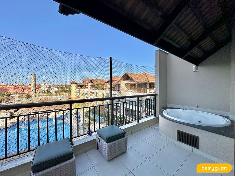 Linda Cobertura com vista principal do resort