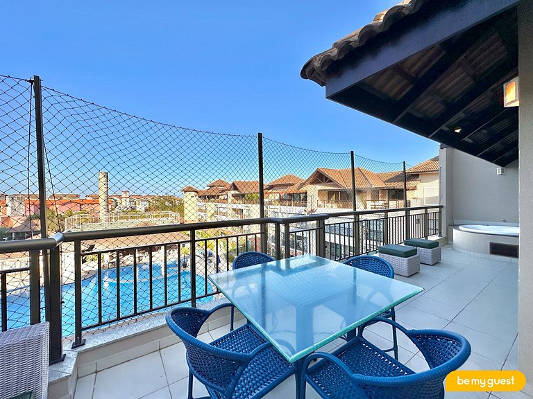 Linda Cobertura com vista principal do resort