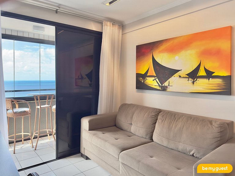 Apto vista mar completo com 2 quartos