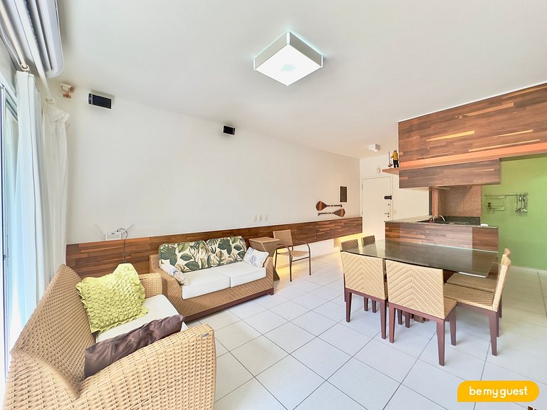 Apartamento completo de 3 quartos à beira-mar