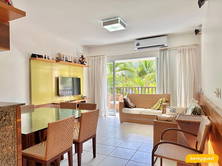 Apartamento completo de 3 quartos à beira-mar