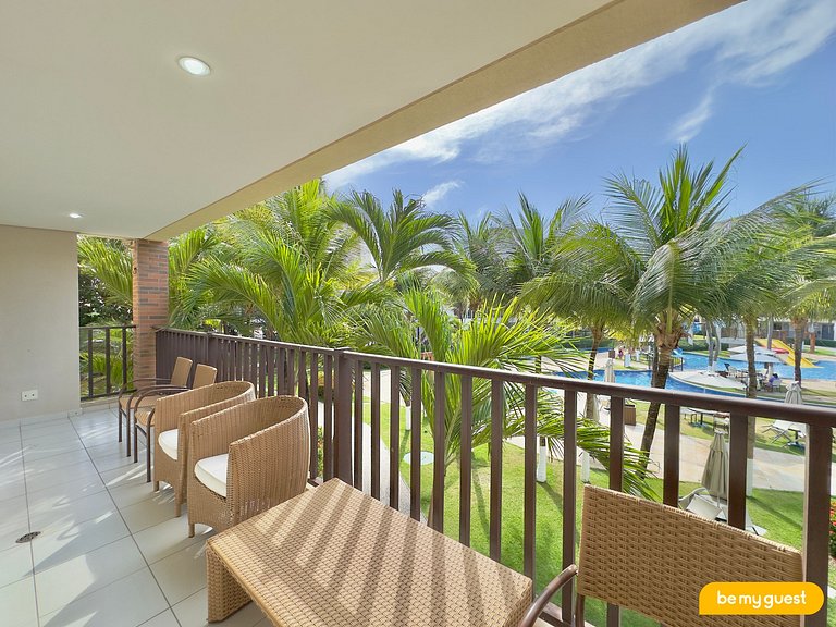 Apartamento completo de 3 quartos à beira-mar