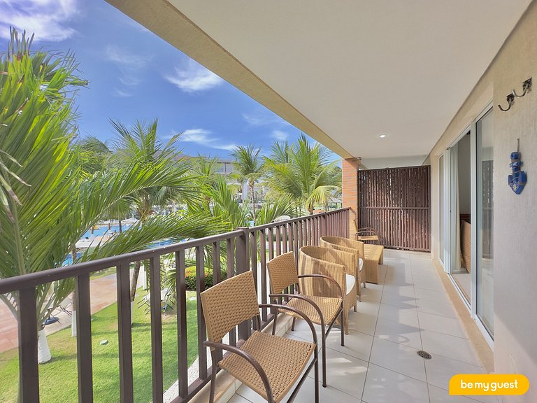 Apartamento completo de 3 quartos à beira-mar