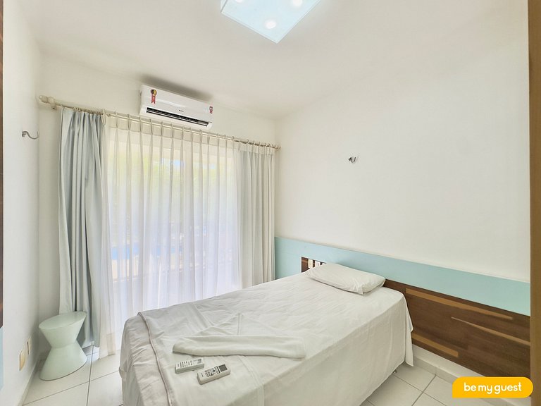 Apartamento completo de 3 quartos à beira-mar