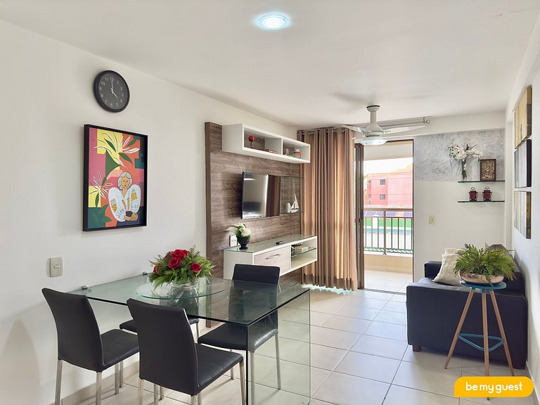 Apartamento de 2 quartos perto do Beach Park