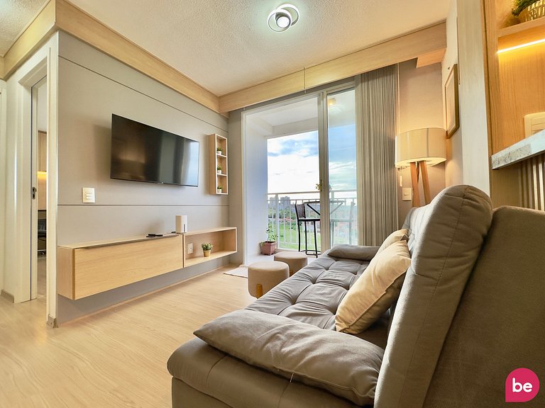Lindo e completo apartamento com vista mar