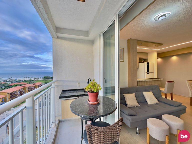 Lindo e completo apartamento com vista mar