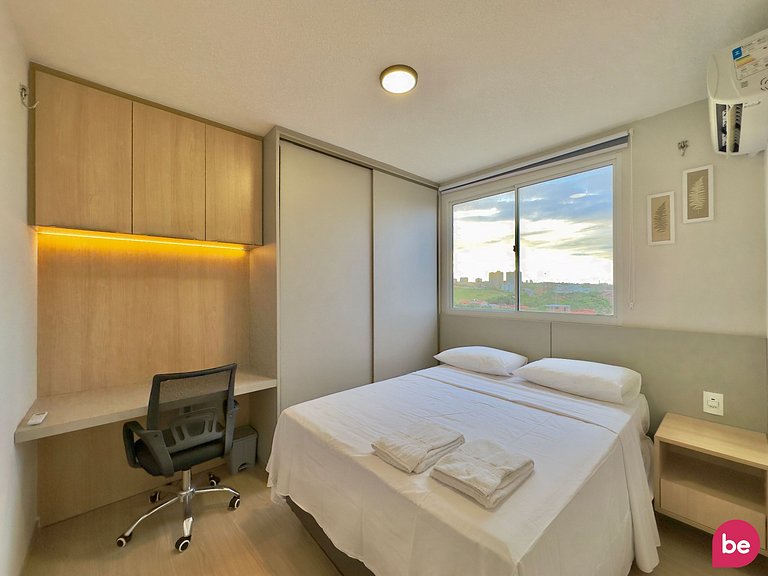 Lindo e completo apartamento com vista mar