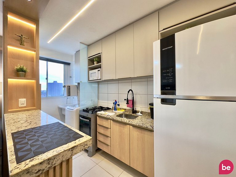 Lindo e completo apartamento com vista mar