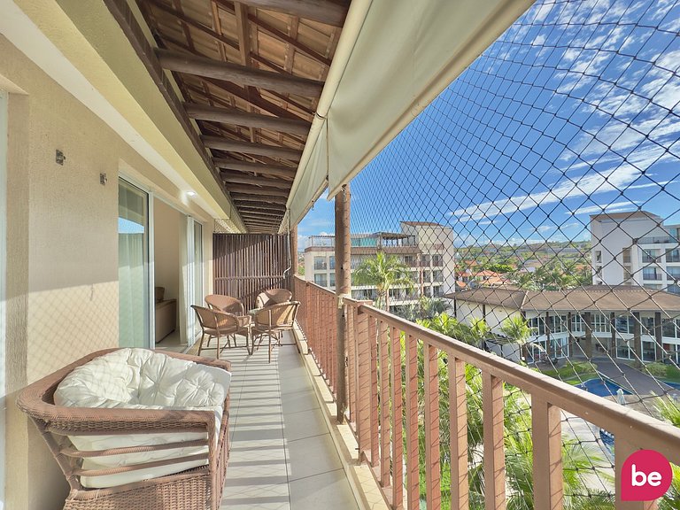 Apartamento completo com vista mar no Beach Living