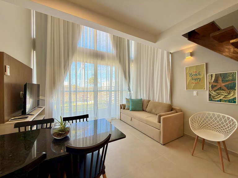 Lindo Loft em resort com acesso a praia